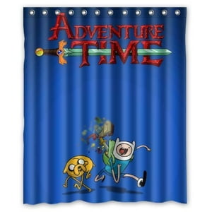 Pinghai - Cortina De Ducha Beemo Adventure Time Con Ganchos (152 X 183 Cm)
