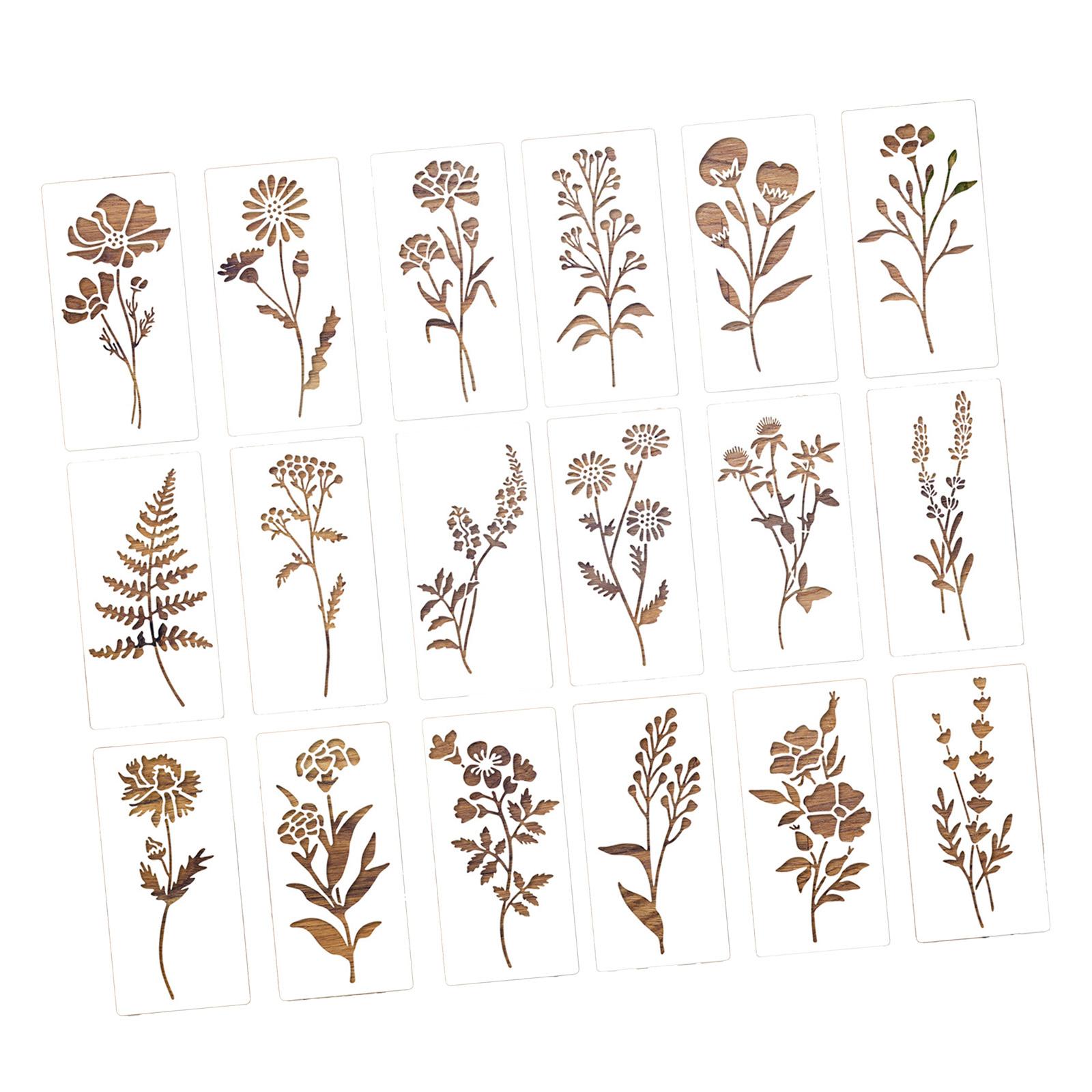 Bothyi - 18 Plantillas De Pintura De Flores Para Manualidades, Decoración De Pared