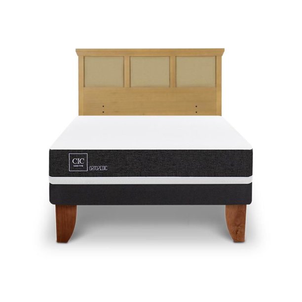 Cama Europea Europea Ortopedic 2P Bn Respaldo Torino 2 Plaza Base Normal