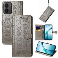 Funda Cartera Foxdock Para Hmd Fusion , Flip Pu Con Relieve De Gatos Y Perros, Tarjetero Y Soporte