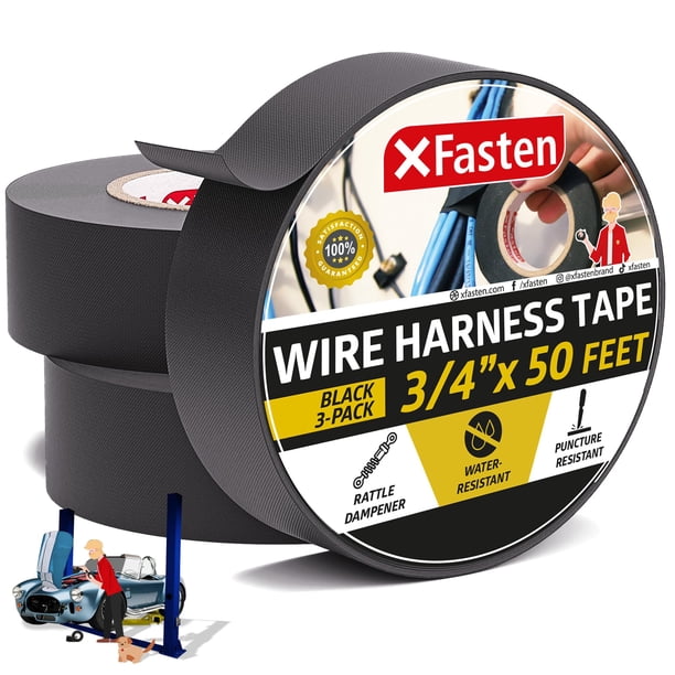 Cinta adhesiva XFasten para arneses de cables, alta temperatura, 19 mm x 15 m (paquete de 3)