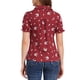 thumbnail image 3 of INSPIRE CHIC Camisa de Mujer para Regreso a Clases con Cuello Peter Pan, Botones, Mangas Abullonadas, Estampado Floral Rojo Oscuro Talla L, 3 of 6