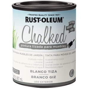 Rust Oleum - Pintura Chalked Tizada Exterior Base Agua 877Ml Blanco Tiza