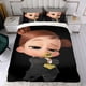 thumbnail image 4 of Jefe Bebé Niña Blanca Conjunto de sábanas temático, trío de piezas, cómodo y amigable con la piel, diseño único, regalo de decoración para el hogar para familiares, amigos y fans,173cm *218cm, 4 of 6