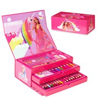 Art Set Barbie Art Box Con 3 Cajones Y Asa Para Niños