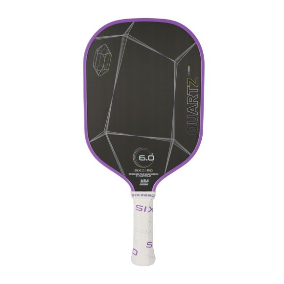 Pala de Pickleball Six Zero Quartz 15 mm de Carbono Crudo – Amatista