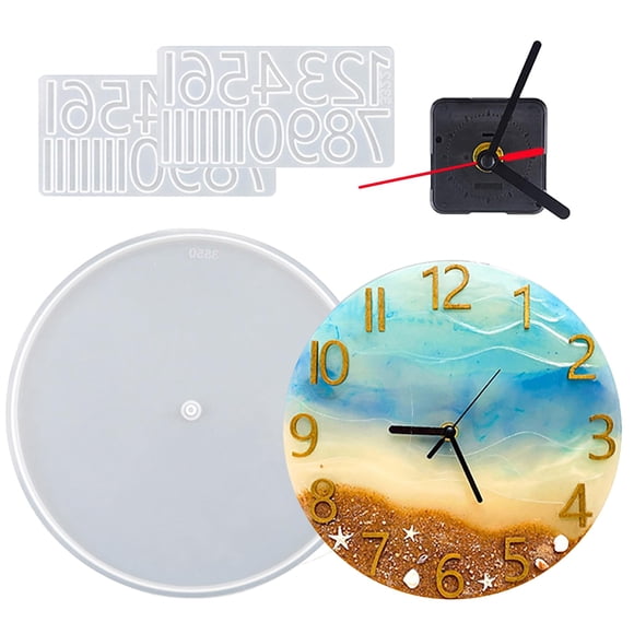 Molde de Silicona para Reloj de Resina HMTRADE 37 cm Números Romanos y Árabes
