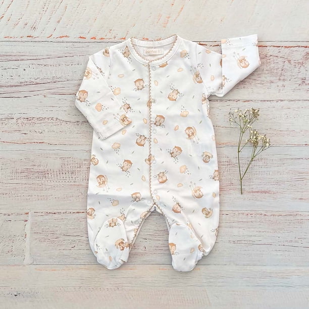 Enterito Buho Beige Algodón Pima - Talla 6-9 meses
