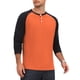 thumbnail image 4 of INSPIRE CHIC Camisetas Henley de Hombre con Mangas Raglán de Manga Larga y Botones Camiseta de Béisbol S Naranja, 4 of 6