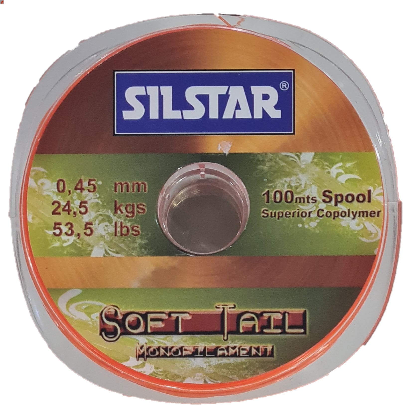 Silstar - Nylon De Pesca 0,45mm Soft Tail Resiste 24,5kg 100mt Naranja