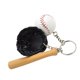 thumbnail image 3 of Mini Bola De Béisbol + Bate + Juego De Guantes Colgante Llavero Llavero Regalo - Negro, 3 of 3