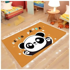 Auckland Outdoor - Alfombra Infantil Panda 80X120 Cm Tapete Dormitorio Cafe