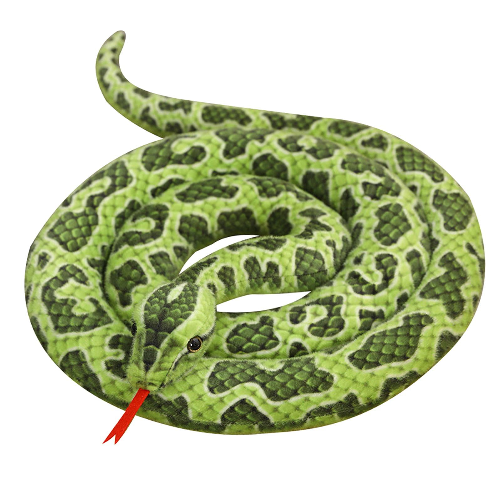 Magideal - Serpiente , Almohada De Serpiente, Juguetes De Muñeca, Animal De Peluche De Serpiente Para Niños, Regalo Para Niños , Verde 200cm