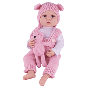 Otuti - Muñeca Bebe Reborn Juguete Realista 55Cm Con Oso Rosa