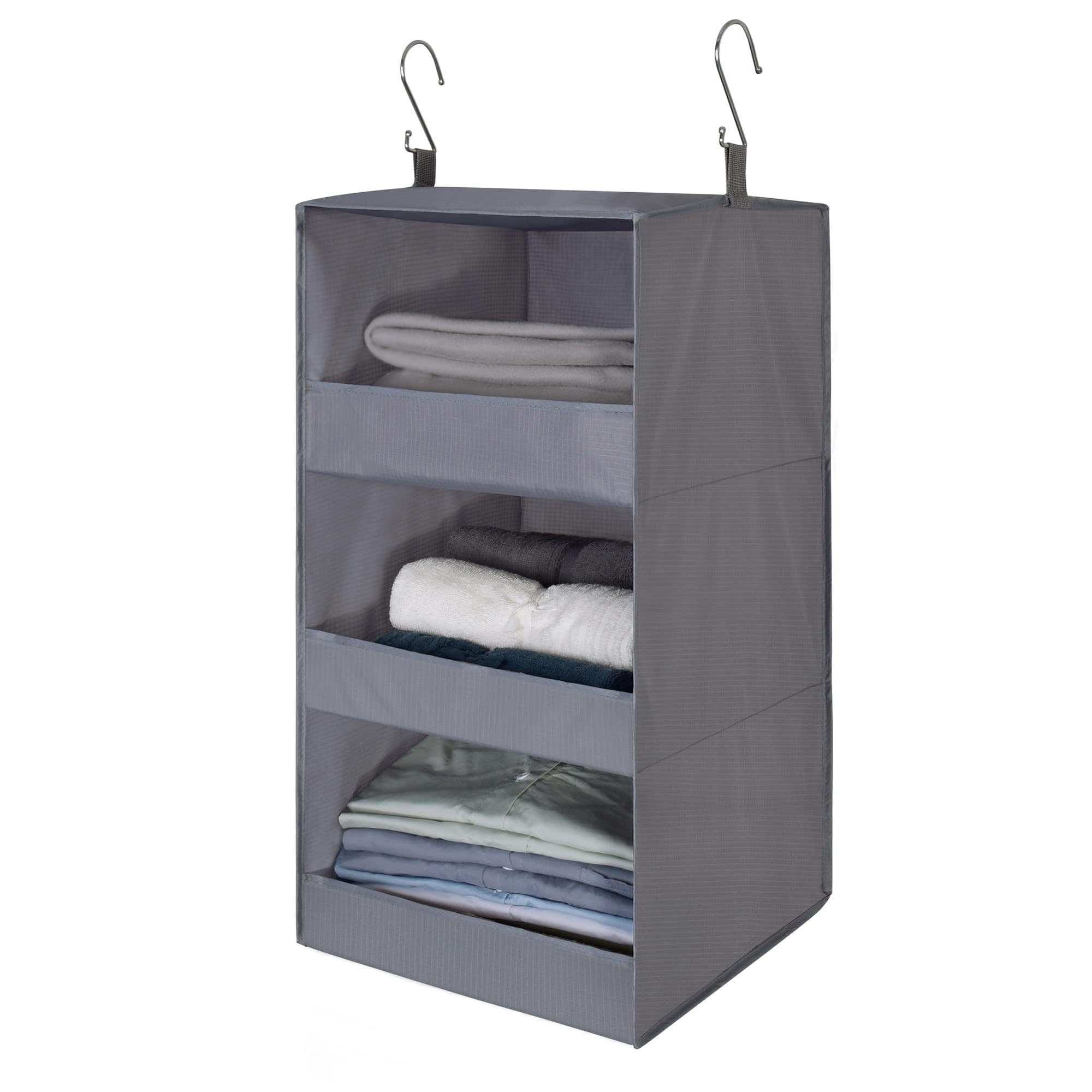 Organizador De Armario Colgante Granny Says Con 3 Estantes, Gris, 29,5 X 12 X 12 Pulgadas