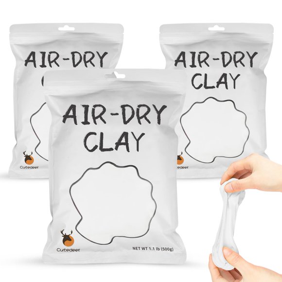 Arcilla para modelar al aire libre Cutedeer White, 1,5 kg, suave y esponjosa