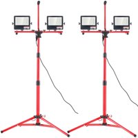 Lámpara De Trabajo Led Vevor De 10000 Lúmenes Con Trípode Ajustable Con Soporte