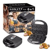 Leonimport - Maquina Para Donas Galleta Waffles Nuez Sandwich Grill Cakes 6 En 1