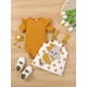 thumbnail image 4 of Cute & Stylish Baby Girls Outfit - Flutter Sleeve Onesie Romper & Polka Dot Bear Embroidery Suspender Dress Set, 4 of 5
