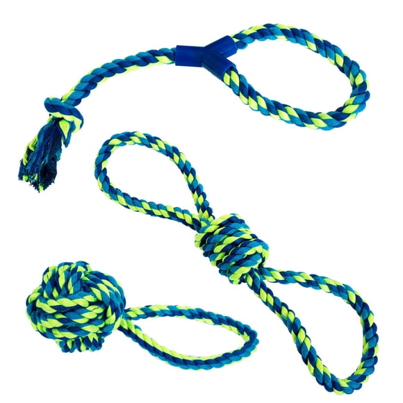 Juego de cuerda para perros Franklin Pet Supply Co., paquete de 3, duradero y no tóxico