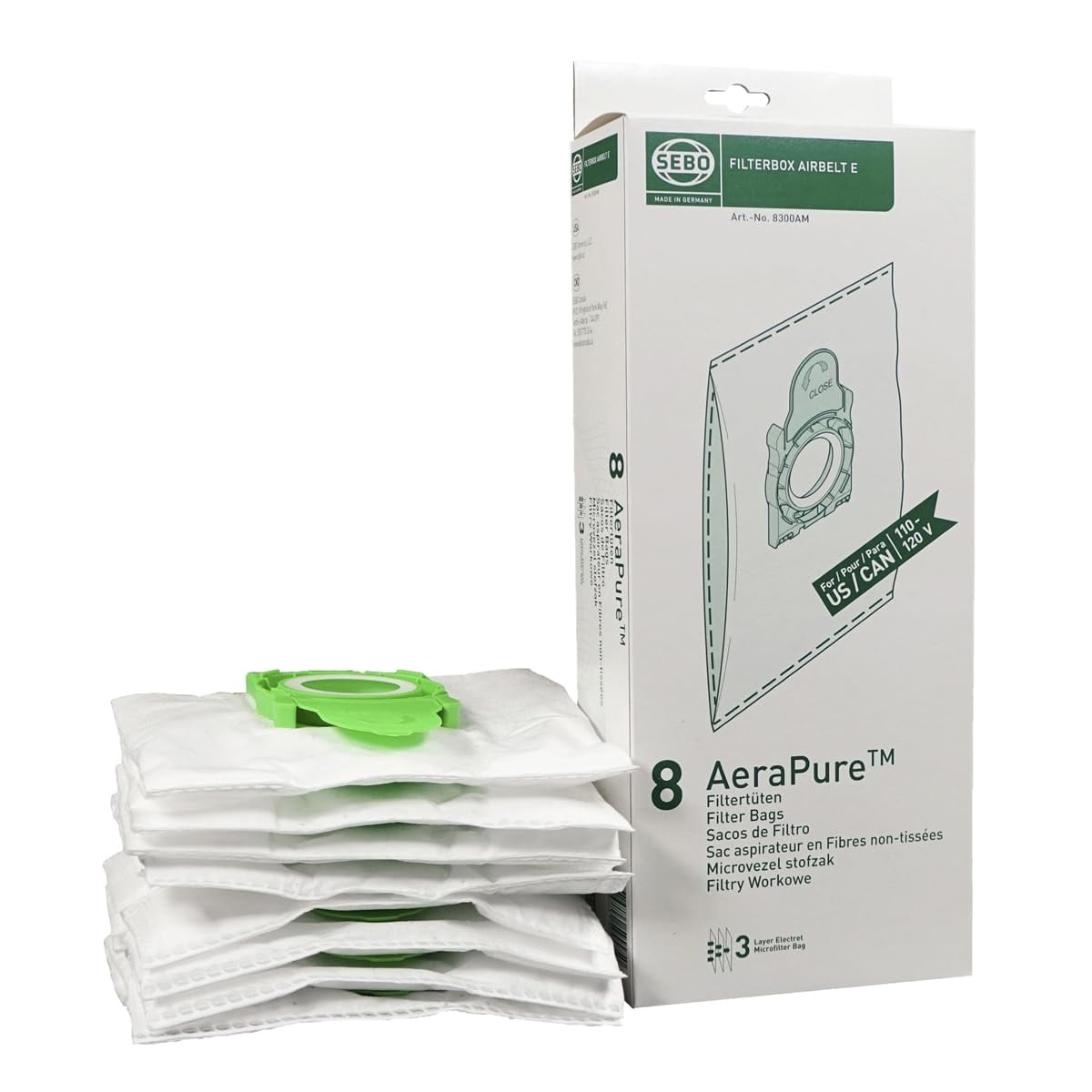 Bolsas Para Aspiradora Sebo Filter Bag Box Airbelt E (8 Bolsas)