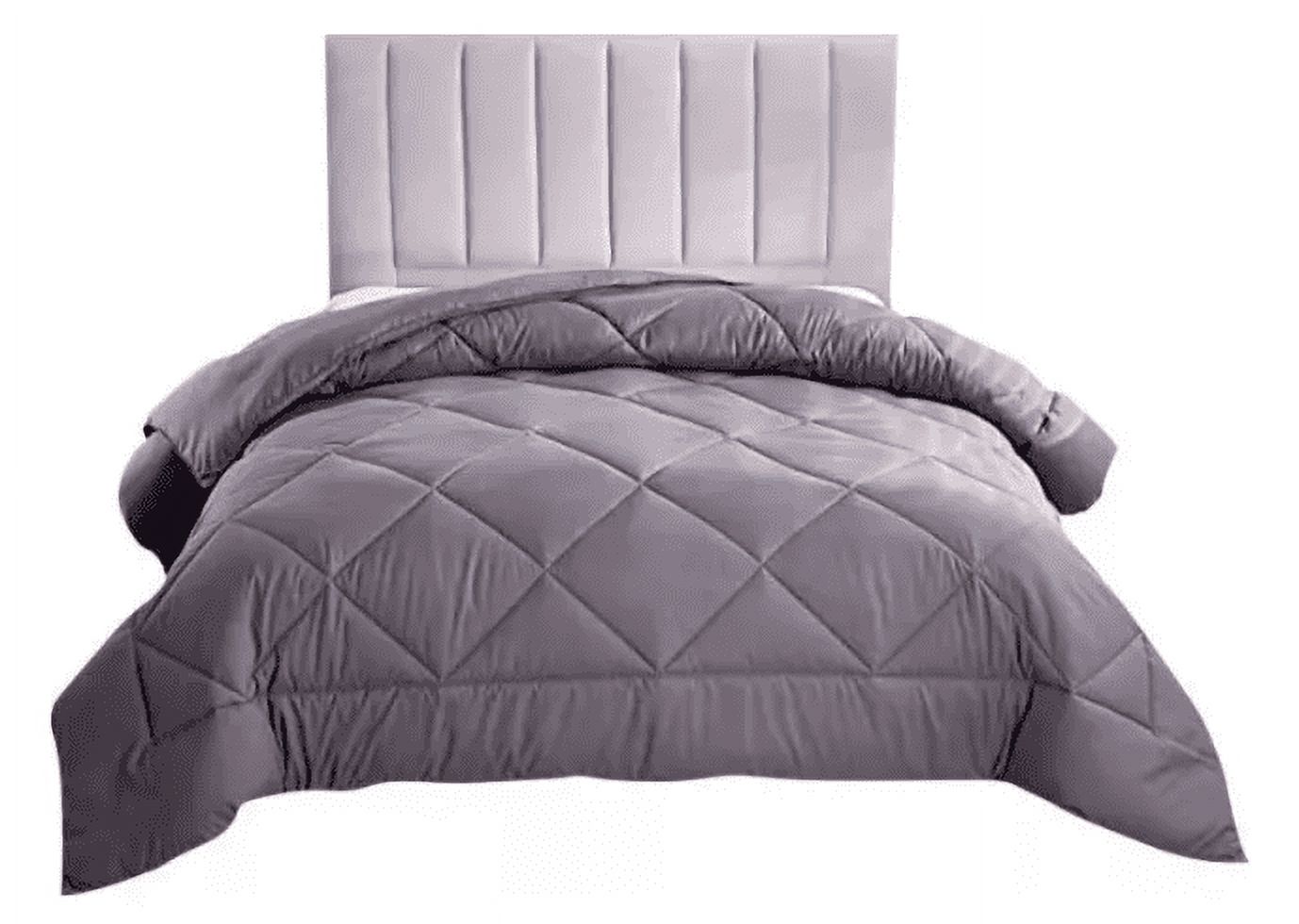 Aladdins Shop - Edredon Nordico Reversible 1,5 Plaza Color Gris Y Azul Marino