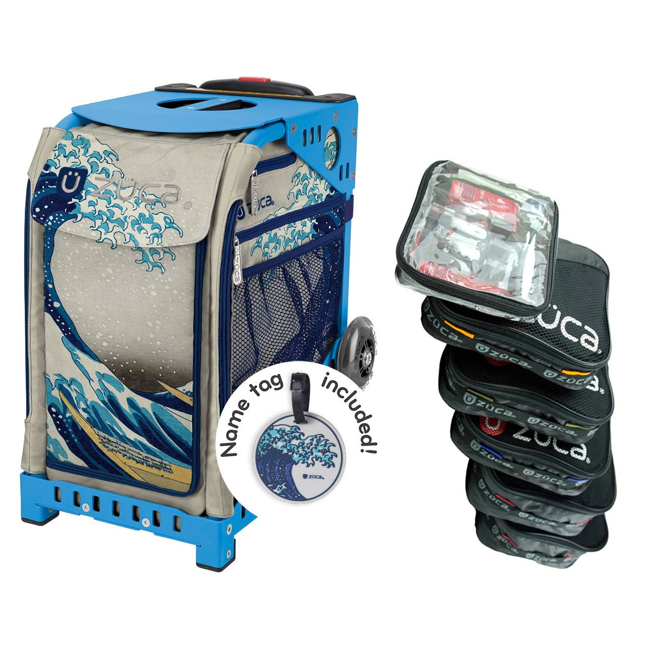 Bolsa Con Ruedas Zuca Great Wave Sport Con Marco Azul Y Bolsas