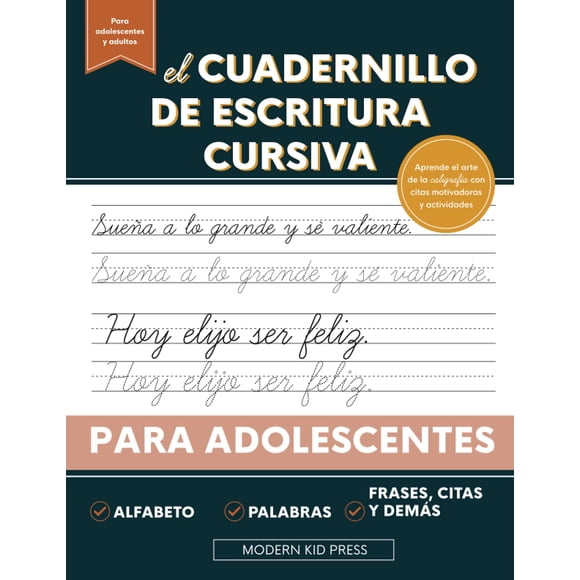 Escribir un libro de trabajo en cursiva para adolescentes con citas motivacionales