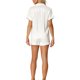 thumbnail image 3 of INSPIRE CHIC Conjunto de Pijama de Satén para Mujer Camisa de Dormir de Manga Corta con Botones y Pantalones Cortos con Patrón de Rayas Ropa de Casa Ligera XS Blanco, 3 of 6