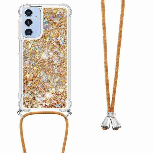 Funda FOXDOCK para Samsung Galaxy A16 con Cuerda Ajustable, Brillo Líquido, Protección Antigolpes y Lente – Ideal para Regalo