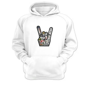 Genérico - Polerón Canguro Rock Blanco Talla S Unisex