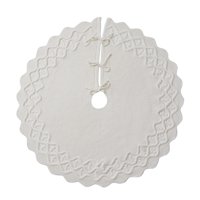 Bothyi - Falda De Árbol De Navidad De Punto Redonda Para Decoración De Árbol De Navidad Para Fiesta, Puerta De Entrada, Dormitorio, Color Blanco