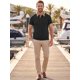 thumbnail image 2 of INSPIRE CHIC Camisa Polo de Hombre de Manga Corta con Cuello de Cuadros en Contraste Camisas de Golf M Negro, 2 of 5