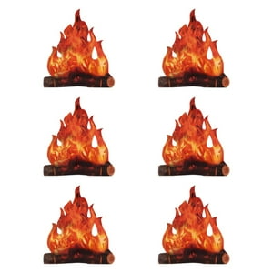 Genérico - 6 Piezas De Fogatas De Cartón Decorativas 3D Para Acampar, Decoraciones Para Jardín, Fuegos Falsos