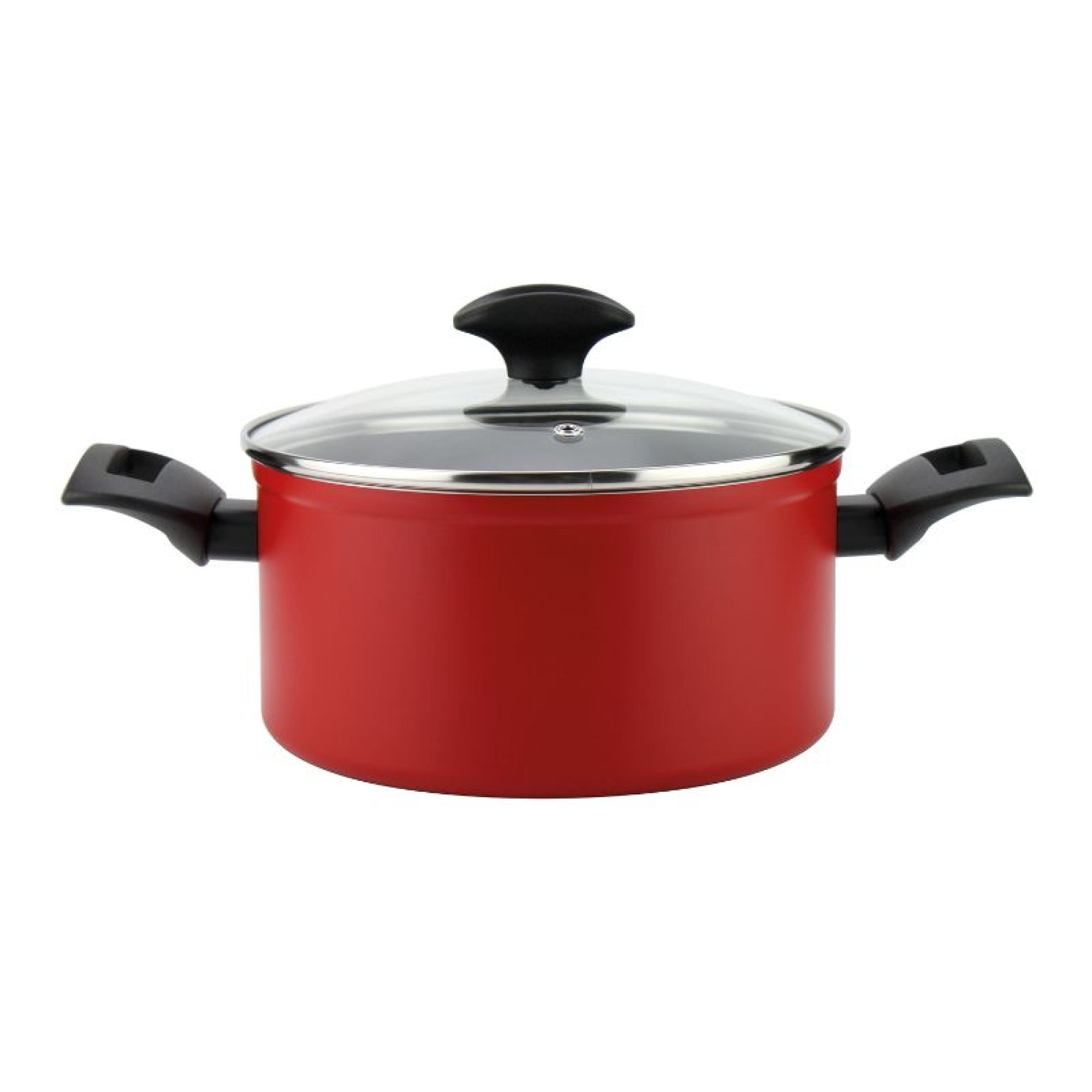 Olla Antiadherente Máxima 4.2L 24 Cm Aluminio Forjado Rojo 2 Piezas