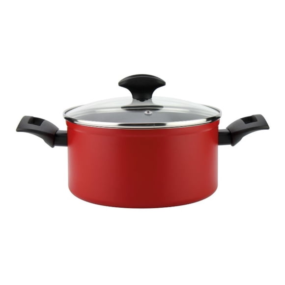Olla Antiadherente Máxima 4.2L 24 Cm Aluminio Forjado Rojo 2 Piezas