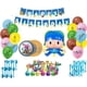 thumbnail image 1 of Decoración y globos para fiesta de cumpleaños de Pocoyó. Platos, tenedores, cucharas y adornos para tarta de Pocoyó. Decoración para fiesta temática de Pocoyó con globos de látex y aluminio impresos d, 1 of 6