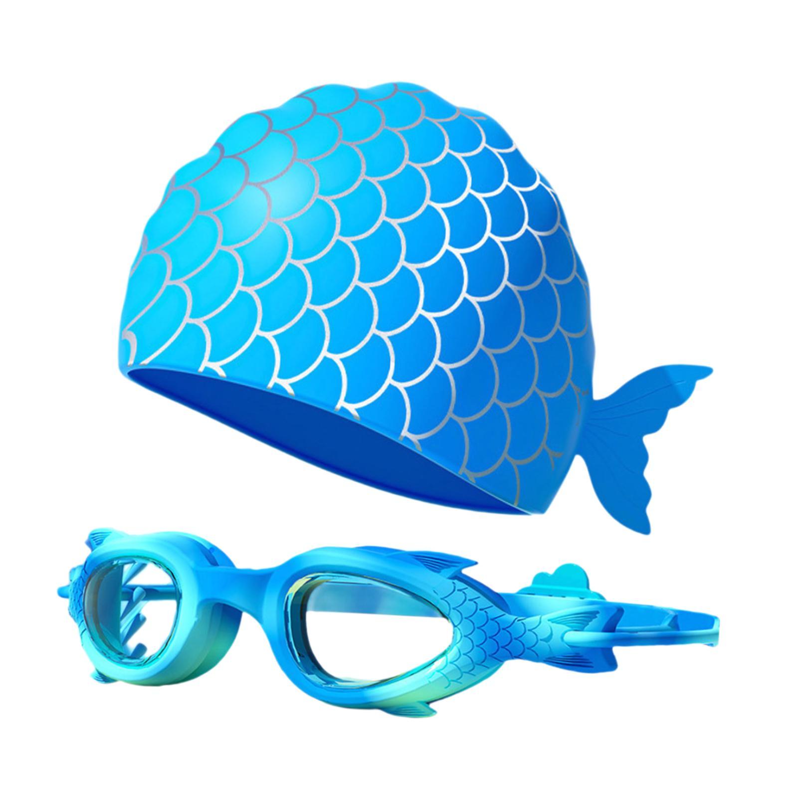 Magideal - Gafas De Natación Para Niños, Gafas De Natación Con Visión Clara, Antivaho, Ajustables, Para En El Mar, Para Niños De 3 A 12 Años, Regalo Azul