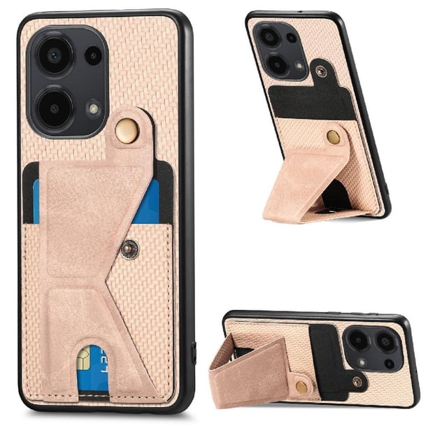 Funda Resistente para Xiaomi Redmi Note 13 Pro 4G con Tarjetero y Soporte, Diseño Magnético Blanco
