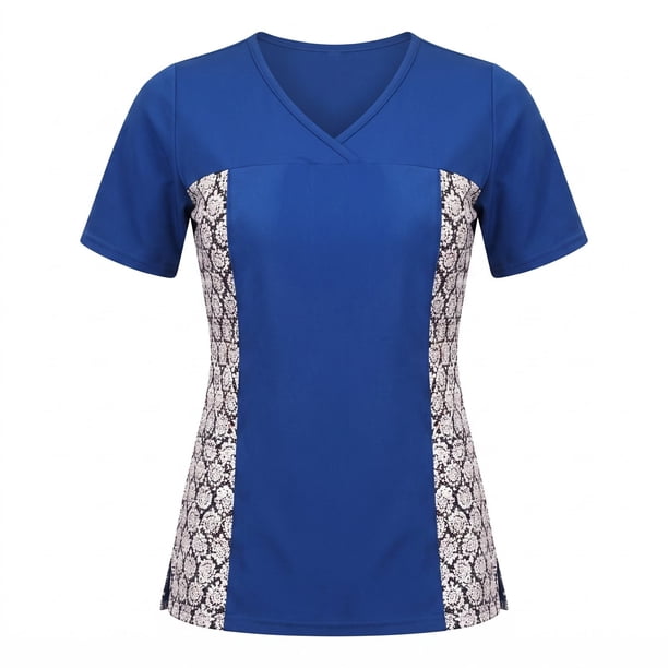 Delantal Mujer tela elasticada C/aplic. estampada al costado. Combina con Azul Rey - Art. 2240