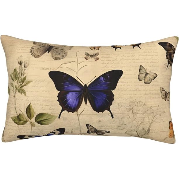 Funda cojín lumbar pintura flores primavera 35x50 cm rectangular cremallera oculta