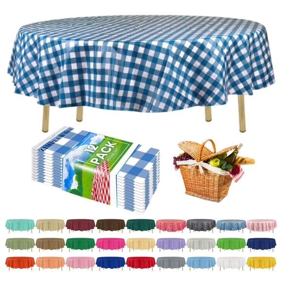 Mantel redondo ZIMPLEWARE 213 cm – Paquete de 12 desechables
