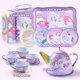 thumbnail image 2 of Set para fiesta de té JOYIN, tetera de hojalata morada con forma de unicornio para niños, 2 of 8