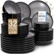 thumbnail image 1 of Juego de Vajilla PURE LIVING 32 piezas de Loza Gris Oscuro, 1 of 9