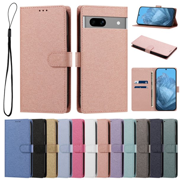 Cartera Funda para Google Pixel 7A Carga Inalámbrica, Rosa