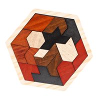Magideal - Rompecabezas Tangram De Madera, Regalo Educativo, Juguete Montessori, Inteligencia, Diversión, Juego Lógico, Bloques De Formas Y Patrones Para Niños Y 16 Bloques