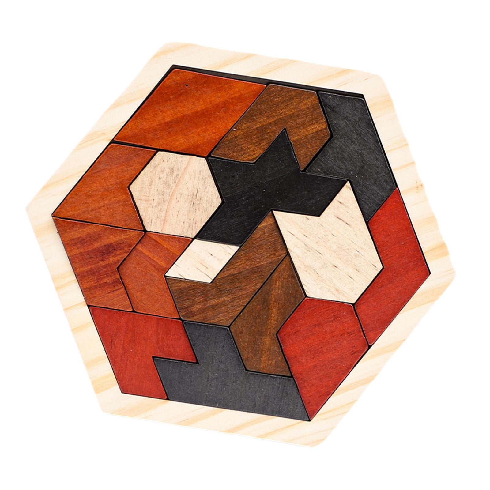 Magideal - Rompecabezas Tangram De Madera, Regalo Educativo, Juguete Montessori, Inteligencia, Diversión, Juego Lógico, Bloques De Formas Y Patrones Para Niños Y 16 Bloques