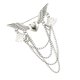 thumbnail image 2 of Cadena De Alas Para Hombre Broche Insignia Collar Con Diamantes De Imitación Diamante Plata, 2 of 5
