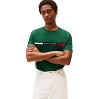Camiseta Tommy Hilfiger Para Hombre Con Inserto En El Pecho, Color Verde Ornamental
