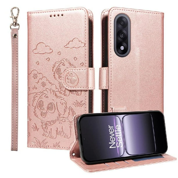 Funda Billetera FOXDOCK Compatible con OnePlus Nord 5 5G, Diseño Perrito Tierno, Ranuras para Tarjetas y Soporte Plegable